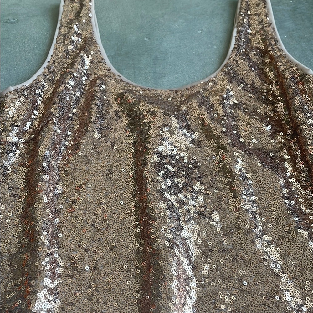Sequin tan maxi dress